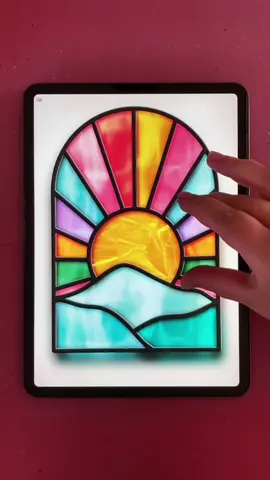Sunset stained glass ☀️ #drawingideas #procreate #easydrawing #stainedglass #digitalart #procreateart #procreatedrawing 