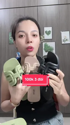Dép xinh cỡ này mà chỉ có 100k tận 3 đôi luôn #dep #depnu #duwa #xuhuong #xhhhhh