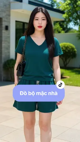 Set Bộ Đồ Nữ Áo Tay Ngắn Cổ Tim #dobo #dobomacnha #doboxinh #dobotrungnien 