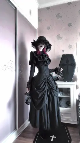 Dressing up after having lost a hundred husbands#fentysuperbrandday #fitcheck #outfit #OOTD #fyp #fypシ #foryou #makeup #gothmakeup #gothicfashion #gothic #goth 