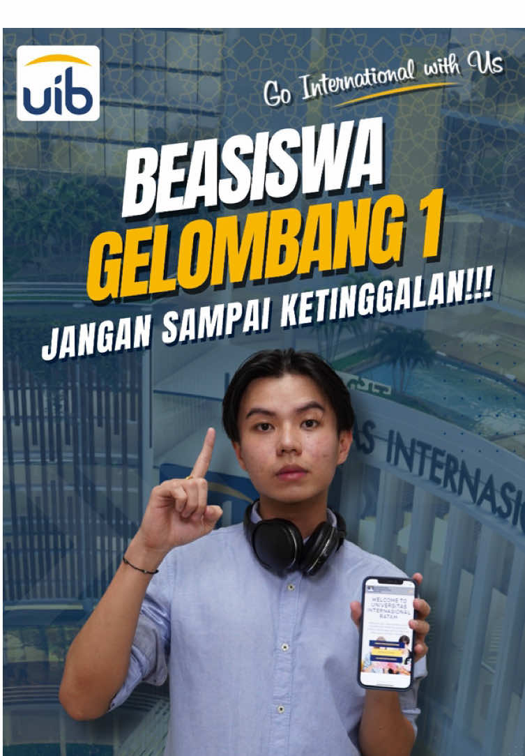 BEASISWA GELOMBANG 1 TELAH DIBUKA! ✨🎓 Hai calon mahasiswa UIB! Kabar baik buat kamu yang ingin kuliah di kampus internasional tanpa harus khawatir soal biaya! 💸 Universitas Internasional Batam membuka pendaftaran Beasiswa Gelombang 1 dengan berbagai jenis beasiswa yang bisa kamu pilih sesuai prestasi dan kebutuhanmu. Yuk, manfaatkan kesempatan ini untuk kuliah GRATIS di UIB dan raih masa depan gemilang bersama kami! 🚀 📌 Jangan lupa: 🗓️ Daftar sekarang, jangan tunggu gelombang terakhir! 📲 Cek info lengkap & pendaftaran di pendaftaran.uib.ac.id. Tag teman kamu yang butuh info ini dan ajak daftar bareng, siapa tahu kalian satu kampus nanti! 😉 #fyp #foryoupage #BeasiswaUIB #UIB2025 #KuliahdiUIB #GoInternationalWithUs #BeasiswaBatam #UIBBatam #UIBScholarship #PenerimaanMahasiswaBaru #KampusInternasional #BatamCampus #KampusBatam #KuliahBatam #BeasiswaKuliah
