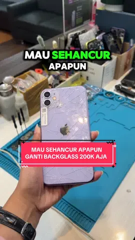 MAU SEHANCUR APAPUN, GANTI BACKGLASS MAH 200.000 DOANG BERES ‼️ #promomakangajian #storeapple #storeapplesolo #storeapplemurah #servisiphone #servisiphonemurah #serviceiphonesolo #serviceiphonemurah #gantilcdiphonemurah #gantibackglass #backglasspecah 