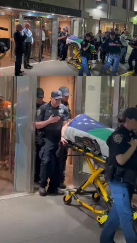 Video shows people paying tribute outside Manhattan’s Presbyterian/Weill Cornell Medical Center as the body of Officer Didarul Islam was transferred on Tuesday. The 36-year-old officer was one of four people killed on Monday evening when a gunman entered the lobby of the 345 Park Avenue office tower in Midtown Manhattan and opened fire. #CNN #news