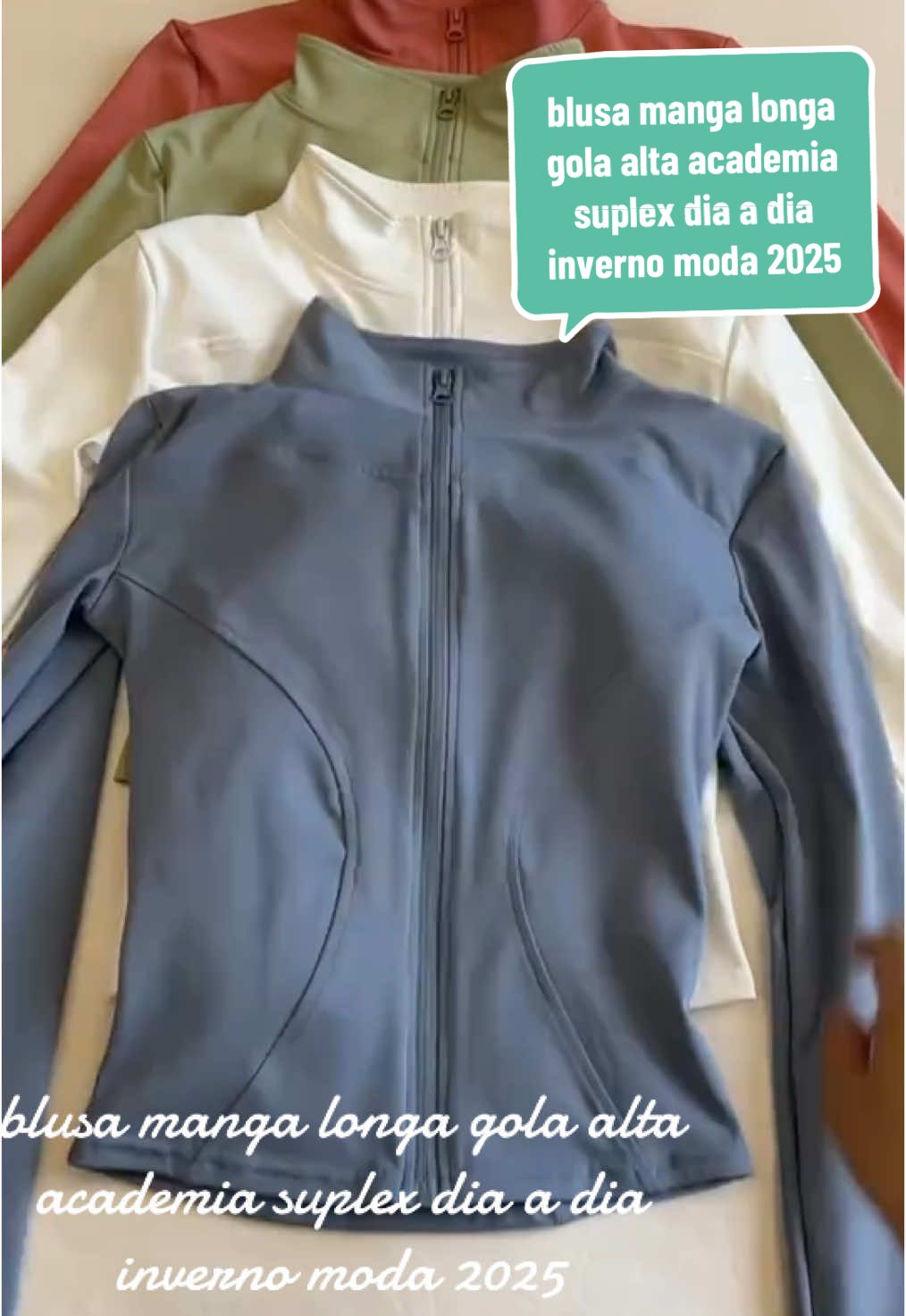 blusa manga longa gola alta academia suplex dia a dia inverno moda 2025 #achadinhos #viraliza #tiktokshop 