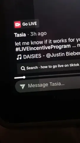 let me know if it works! #LIVEIncentiveProgram #LIVEIsEasy #PaidPartnership #smallcreator #monetizetiktok #teamwork #live #golive #contentcreator #streamer #influencer #gamer #LIVEIsEasy 