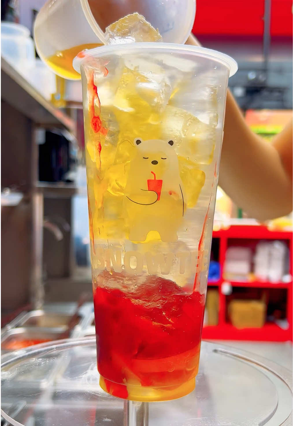ส้มจิ๊ดสตรอเบอร์รี่จ๊าด #snowtee #สโนที #ชา #ชาผลไม้ #ชาส้ม #สตรอเบอร์รี่ 