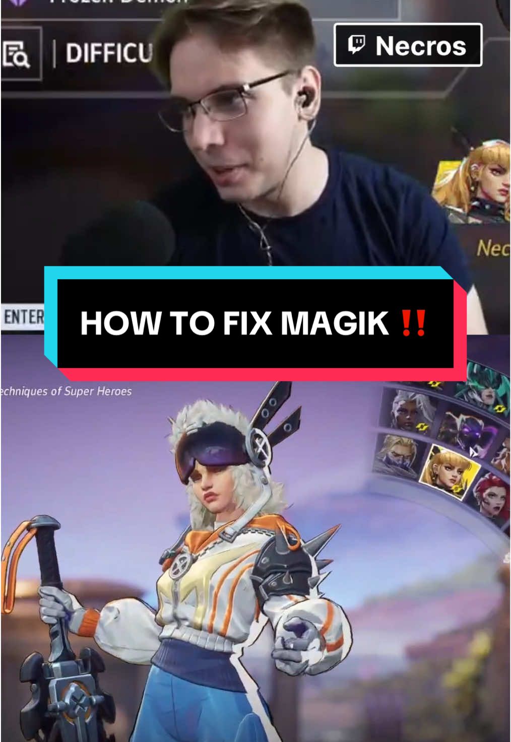 Necros gives his thoughts on how they could buff Magik #fyp #marvelrivals #twitchclips #twitch #necros #magik 