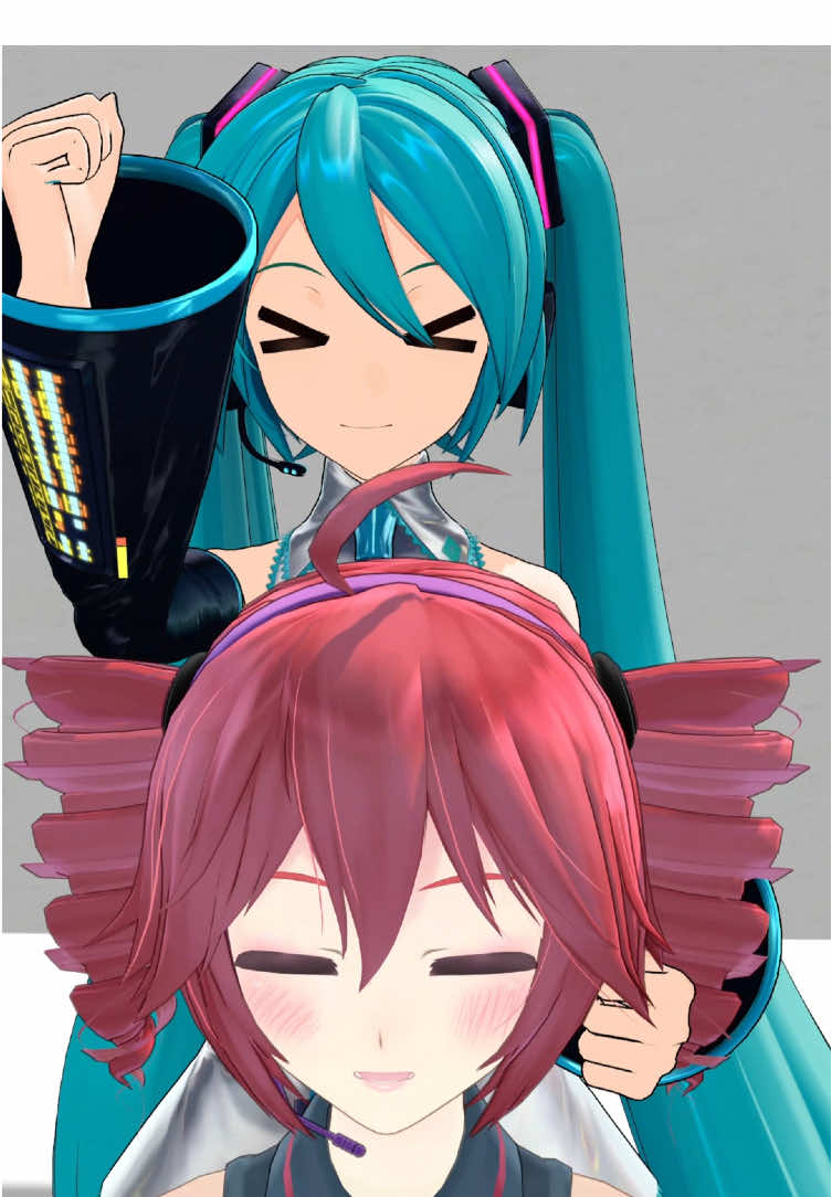 肩叩き/shoulder pat ◇おかりしたもの Model：YYB式初音ミク,Tda式重音テト,Tda式亞北ネル Stage： テト部屋（仮） ろっし/ビリヤードP様 団地の廊下 neneco様 #hatsunemiku #kasaneteto #akitaneru #triplebaka 