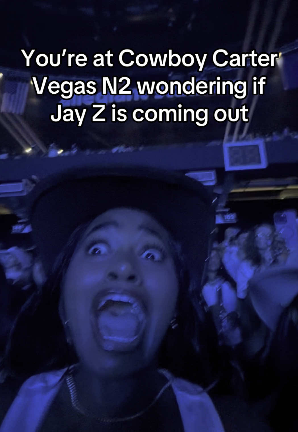 I have too many videos from N2 sitting in my gallery😭😭 This and when DC3 came out has to be my best reaction. #cowboycarter #jayz #beyonce #vegas #cowboycartertour 