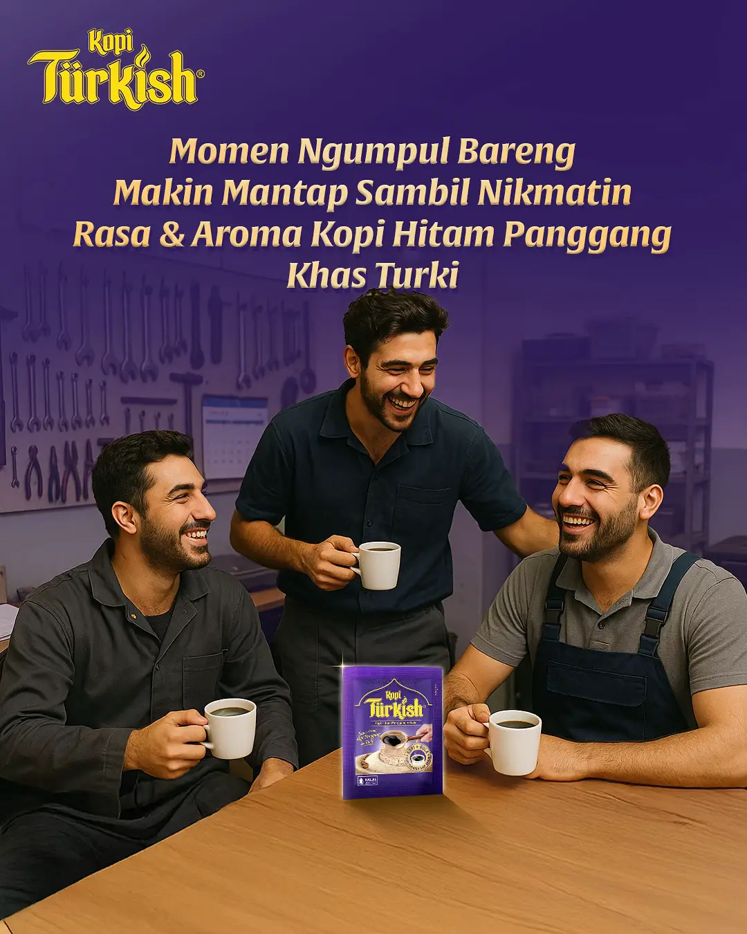 Obrolan seru emang kurang lengkap tanpa kopi. Apalagi kalau momen ngumpul bareng temen sambal ditemenin nikmatnya Kopi Turkish. Dijamin makin mantap! 👉 Coba tag temen ngopi andalan lo! #KopiTurkish #KopiHitamPanggang