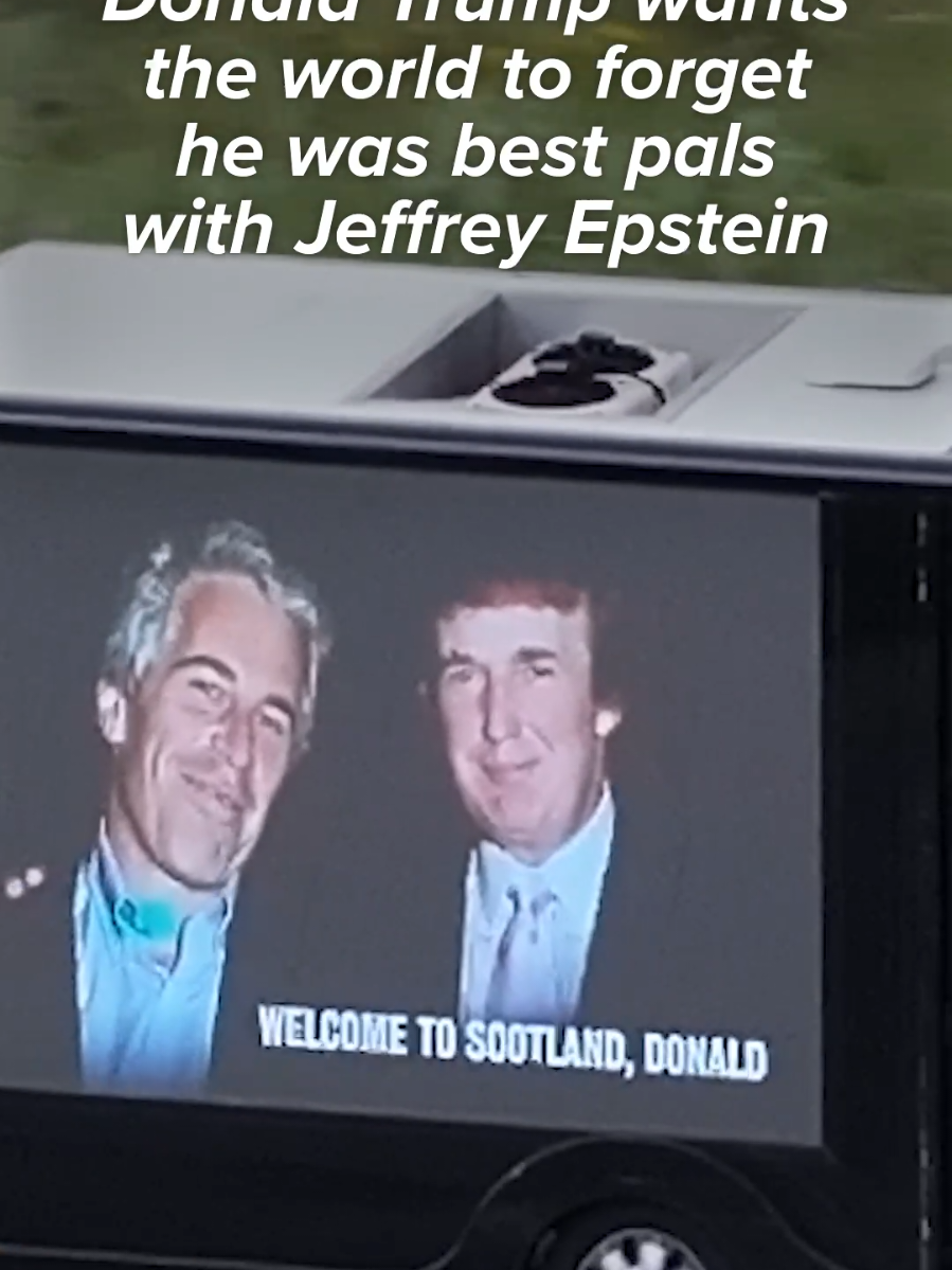 Please do NOT share this video. Donald Trump will be very upset. Location: Aberdeen, Scotland - where Trump just met UK Prime Minister Keir Starmer Link in bio to donate x #trump #epstein 