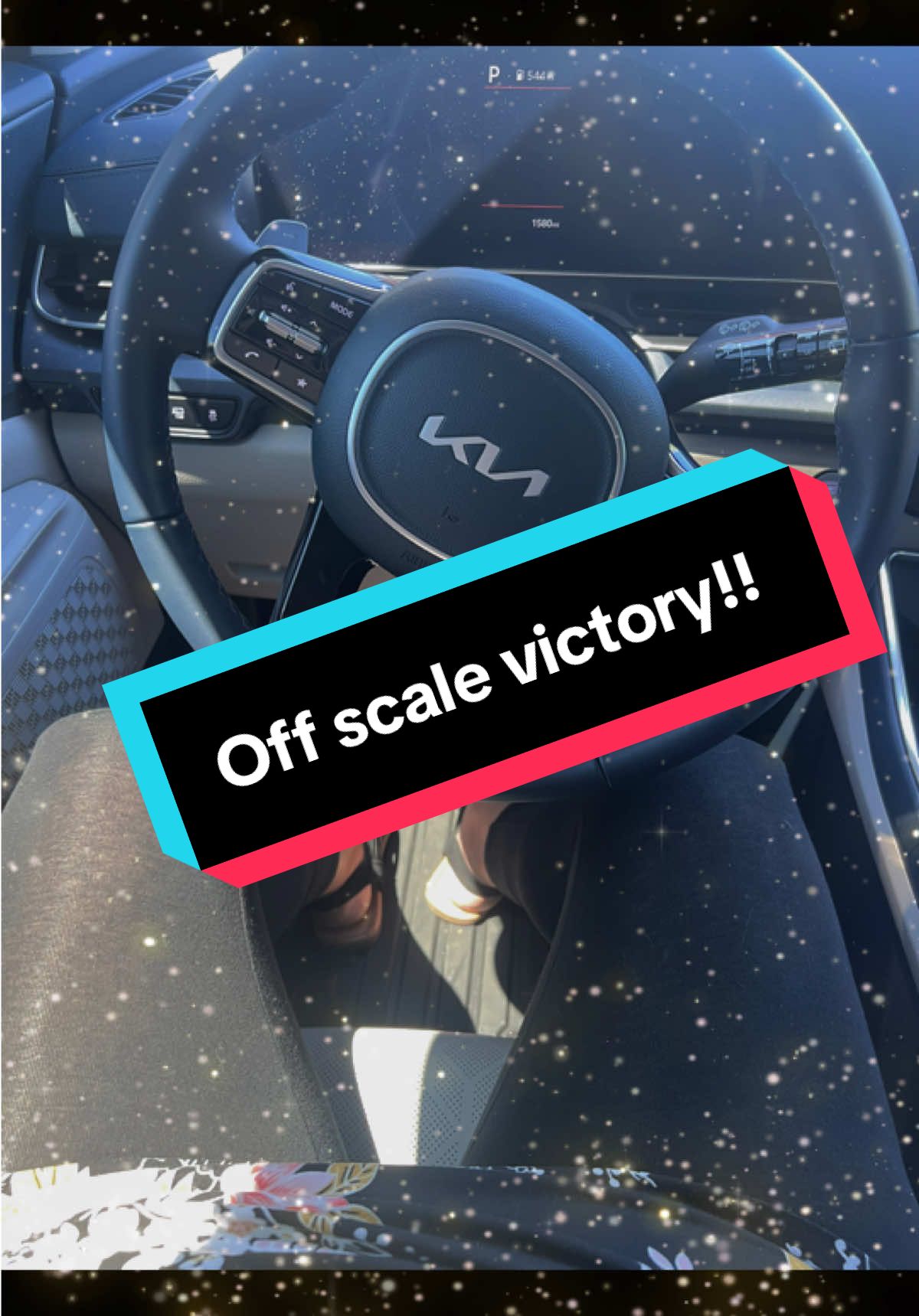 Off scale victory!!! Do you see how far away my stomach is from that steering wheel!!! It used to be right next to it! About 4/5 inches away!! Now its FAR!!!! #fyppppppppppppppppppppppp #glp1 #zepbound #mounjaro #weightloss 