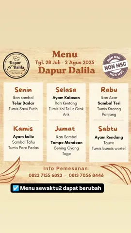 Catering Muslim Non MSG paling mantab. 🏆😁 gak punya rantang kita kasi pinjam Gratis. pemesanan  082371556823 081370568446