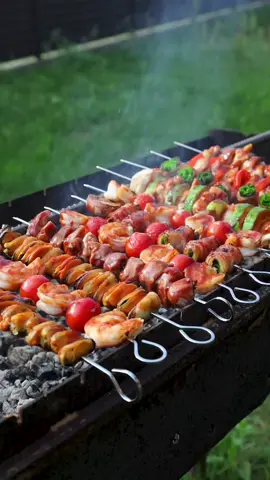 Японські міні-шашлички 🍤🍗 - креветка+чері - курка+гриби/цукіні/перець - бекон+зелена цибулька - курячі шлуночки/сердечки/печінка - мідії Глазур: - Солодкий Теріякі кетчуп віт Торчин + соєвий теріякі Торчин #українськийтікток #alinaumami #готуювдома #рецепт 