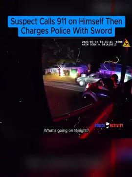Part 2 | Suspect Calls 911 on Himself Then Charges Police With Sword #cops #copsoftiktok 