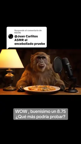 Respuesta a @KEVIN  Juan Carlitos prueba el encebollado. #asmr #mono #ia #fyp #veo3 
