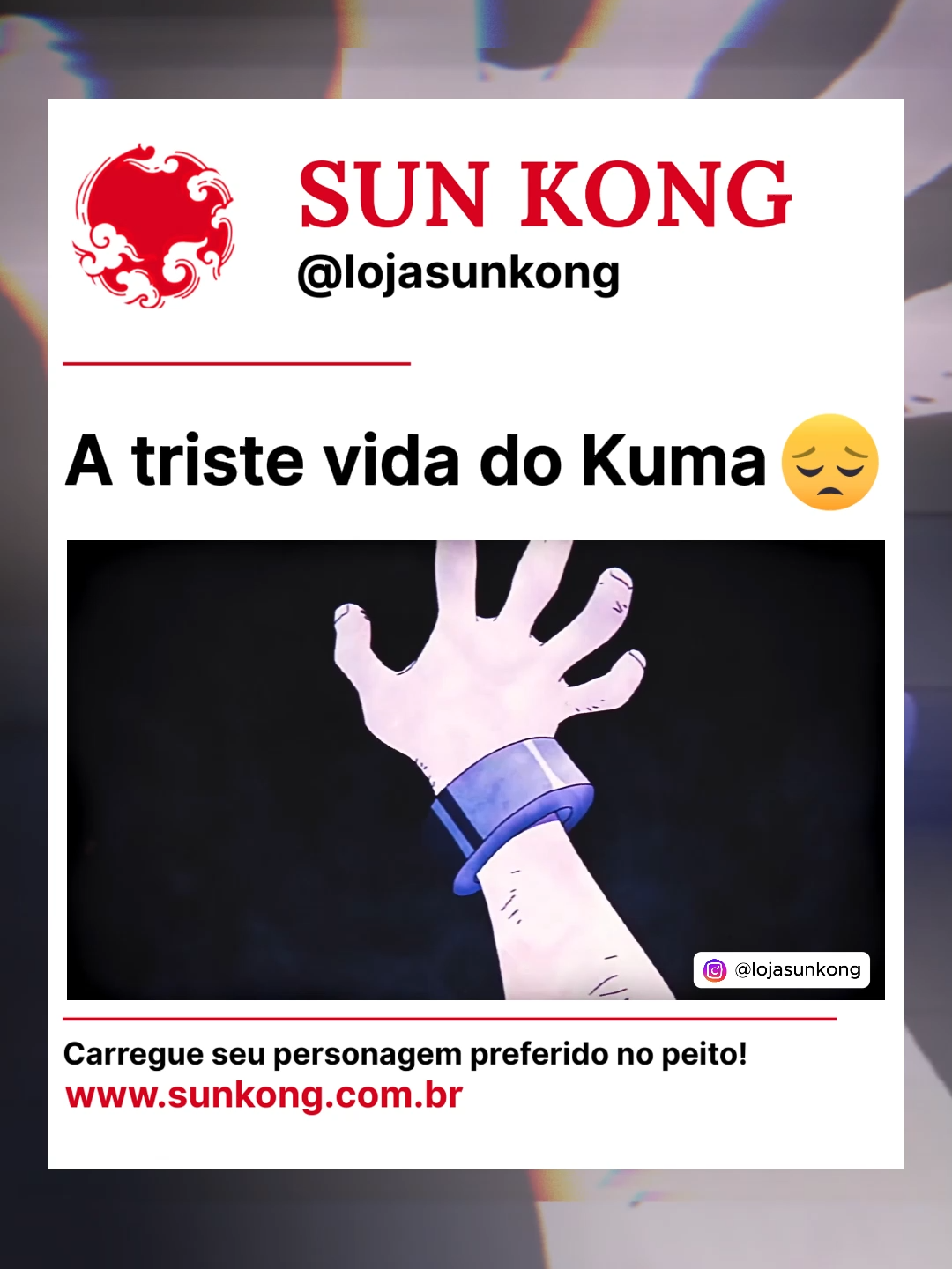 A história de Bartholomew Kuma . . .  Carregue seu personagem preferido no peito!  > www.sunkong.com.br   #AMV #OnePiece #OnePieceEdit #Anime #luffyonepiece #luffy #kuma #luffyedit #luffyamv #Luffy