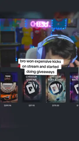 bro won kicks on stream and started doing giveaways 😂 #fypシ 