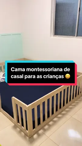 Comprei a cama montessoriana de casal para meu filhos, uma das compras mais acertadas que já fiz 😍 #quartodebebe #quartoinfantil #decor 
