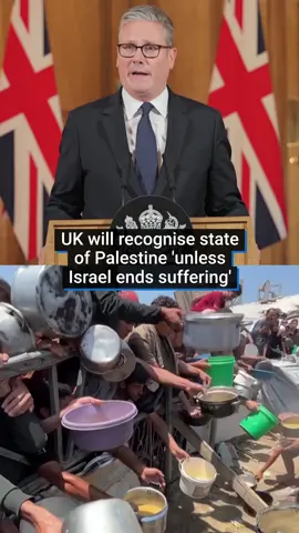 The UK will recognise the state of Palestine in September, Keir Starmer has announced – but only if Israel fails to satisfy a number of conditions. His decision came after a meeting with the cabinet this afternoon, and ahead of a speech by Foreign Secretary David Lammy at the UN in New York. Starmer said official recognition from the UK would come before the United Nations General Assembly in two months time if ‘substantive steps’ were not taken by the Israeli government. They include moving to end the ‘appalling situation in Gaza’, agreeing to a ceasefire, and committing to a ‘long-term sustainable peace’ which would lead to a two-state solution. #israel #palestine #gaza #uknews #politics
