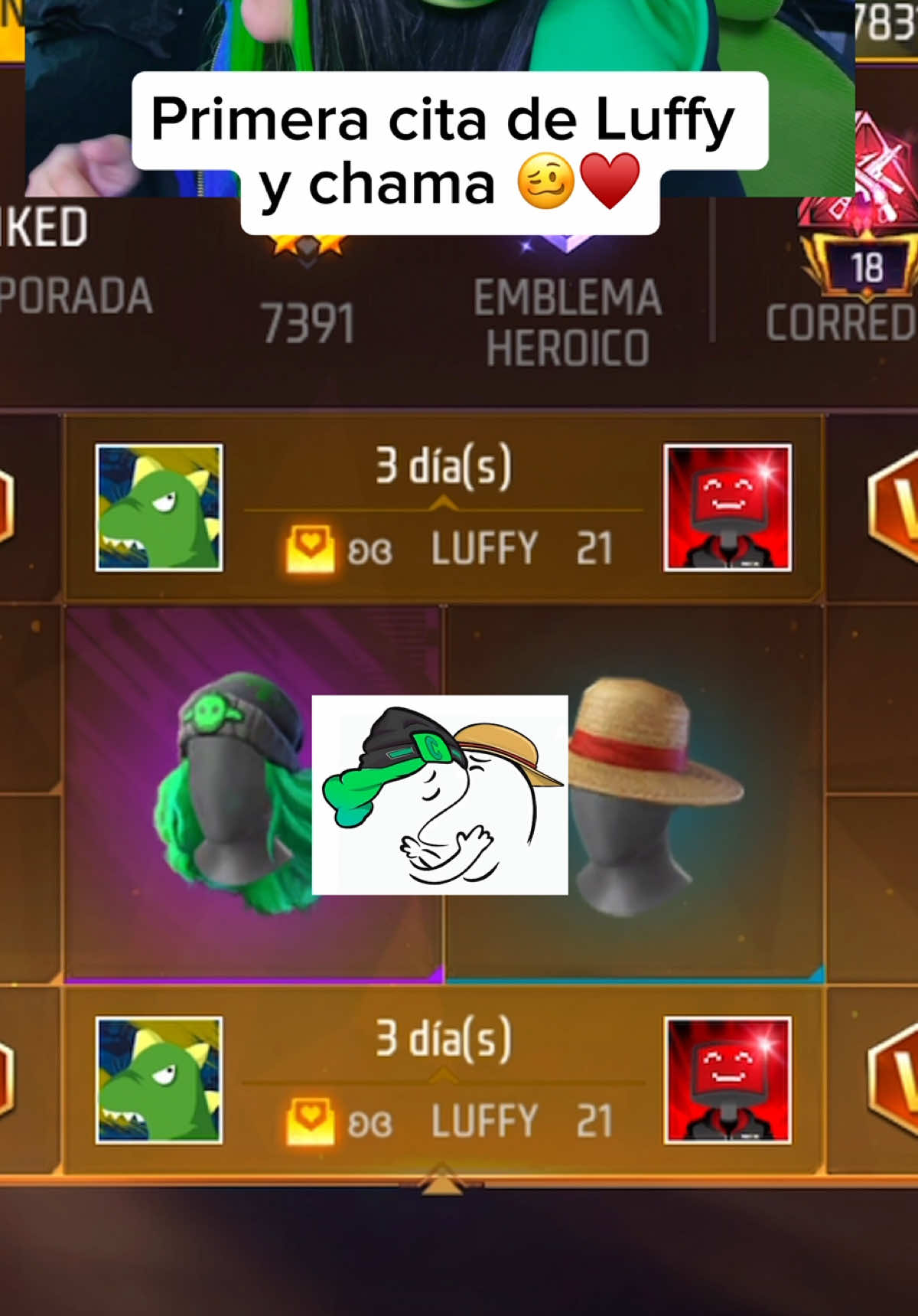 MI PRIMERA CITA CON MI @Luffy_21  🥴♥️ #freefire #lachama4_ff #chamaxluffy 