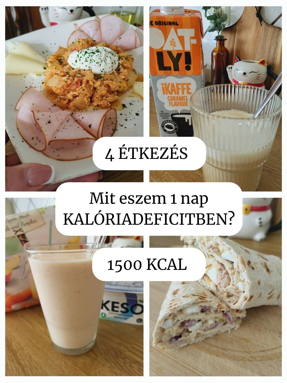 Diétás napi menüötlet 1500 kalória alatt! | Mit eszem egy nap kalóriaszámolós diétában? | Fogyás könnyedén, ízletesen! Kíváncsi vagy, mit eszem egy nap kalóriaszámolós diétában, kalóriadeficit mellett, mégis változatosan és finoman? Ez a diétás napi menü 3 főétkezést és egy könnyű uzsonnát tartalmaz, kevesebb mint 1500 kalóriával, kiegyensúlyozott makrókkal: 👉 102g fehérje • 124g szénhidrát • 59g zsír 🍳 Reggeli: Tojásos lecsó pulykamellsonkával és sajttal – kenyér nélkül, de isteni finoman! 🥙 Ebéd & vacsora: Tonhalkrémmel töltött svéd tunnbröd wrap, gyorsan, egyszerűen. 🥤 Uzsonna: Fehérjedús smoothie, ami tökéletes egy délutáni éhségrohamra. Ez a menü bármilyen diétába illeszthető, laktató, mégis alakbarát – így nem unod meg, és könnyebb lesz kitartani a fogyókúra mellett!  Kövess, ha szeretnél még több motiváló napi diétás menüötletet, gyors diétás recepteket, és praktikus fogyás tippeket, amikkel könnyedén haladhatsz a célod felé! #diéta #fogyókúra #fogyástippek #kalóriaszámolás #miteszemegynap #egyszerűreceptek #diétásreceptek #mutimiteszel_fitt #kalóriadeficit