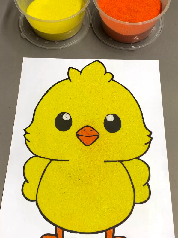Sand painting cute chick 🐥  #sand  #lovely  #sandpainting  #colorful  #cute  #chick  #sandycreation  #sandart  #Love  #sand 