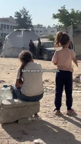 Same planet, different life💔 #gaza #humanity #children #world 