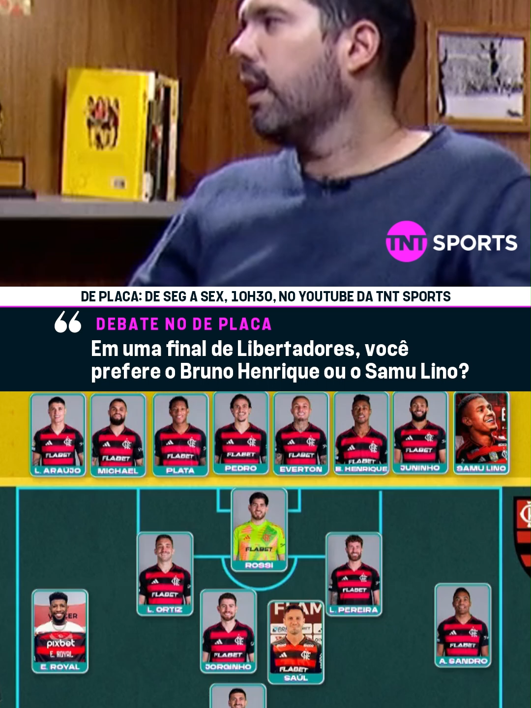 SAMU LINO CHEGA COM A TITULARIDADE GARANTIDA NO FLAMENGO? Se liga no debate que rolou no #DePlaca de hoje entre o @vhlopes, @bruno.formiga, @giovannakiill e o @ricardinhomartinss #tiktokesportes #DePlaca #CAPCUT #Cortes #futebol #flamengo #esporte