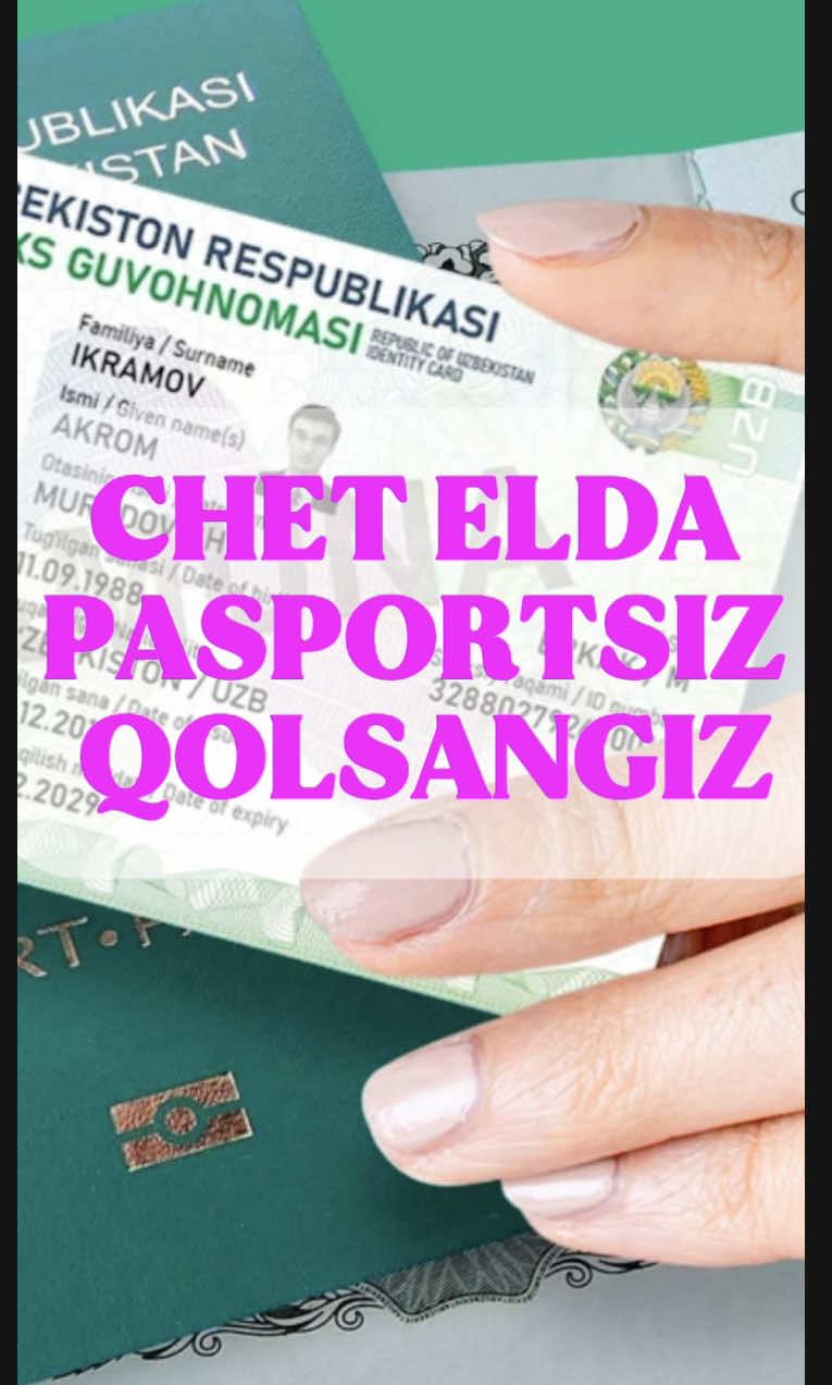 Chet elda pasport muddati tugasa yoki yo’qolsa nima qilish kerak? #PasportYo‘qolsa #PasportAlmashtirish #ChetEldaPasport #MigratsiyaMaslahati #O‘zbekistonPasporti    ‘zbekMigrantlari    