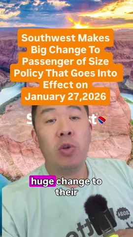 Southwest changed their passenger of size policy and it will go into effect on January 27, 2026. #southwestairlines 