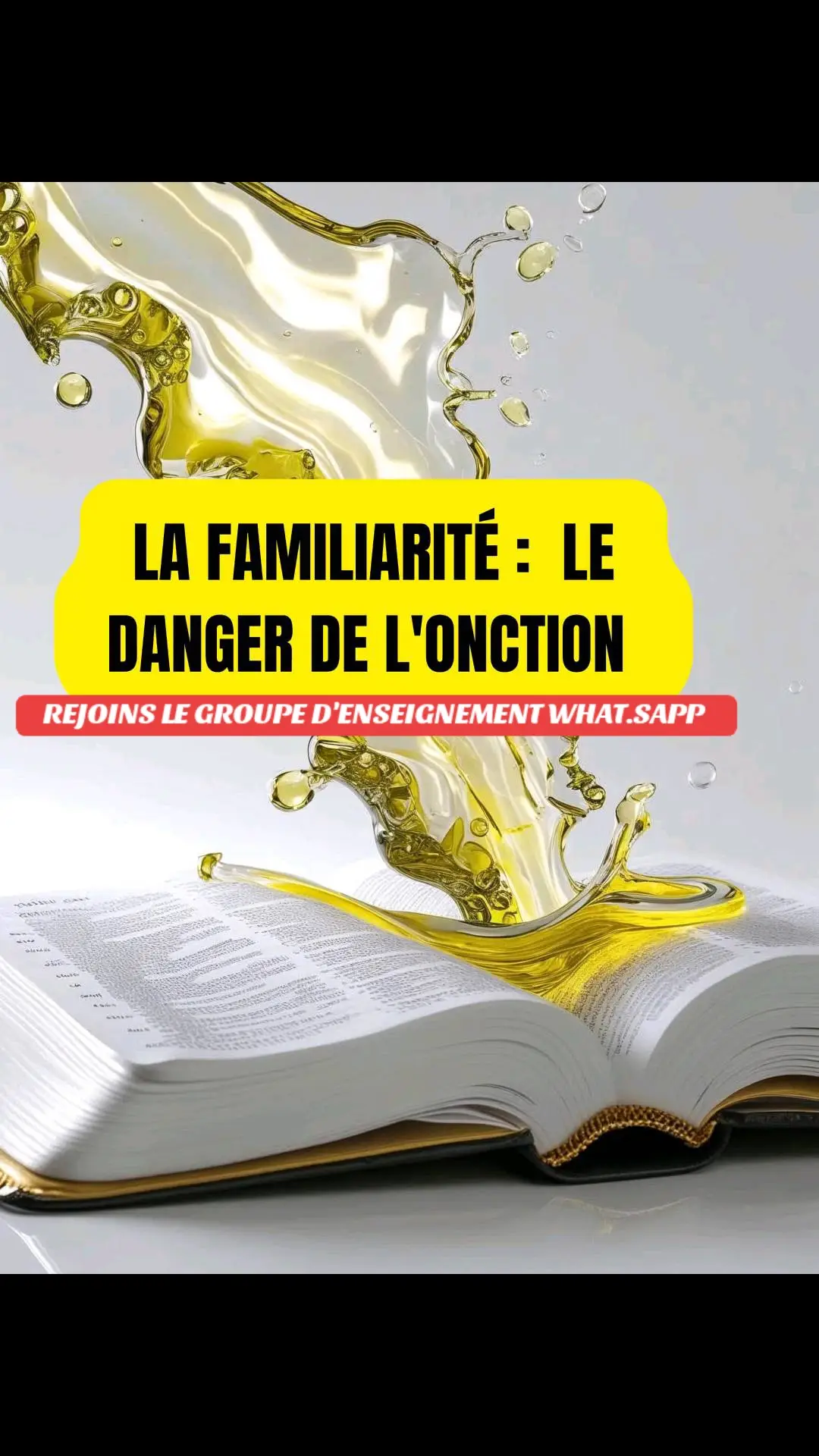 LA FAMILIARITÉ : LE DANGER DE L'ONCTION Marc 6:1-6  « N’est-ce pas le charpentier, le fils de Marie ?... Et il ne put faire là aucun miracle, si ce n’est qu’il imposa les mains à quelques malades et les guérit. Et il s’étonnait de leur incrédulité. » L'onction est précieuse. Elle n'est pas un divertissement. C’est une dimension sacrée que Dieu confie pour l’accomplissement de Sa volonté. Mais il existe un poison subtil, silencieux, qui neutralise l’onction dans une vie, une famille, une église, une nation : la familiarité. Tu ne peux pas recevoir ce que tu méprises. Tu ne peux pas être élevé par ce que tu banalises. Tu ne peux pas être transformé par ce que tu considères comme « normal ». 1.  QU’EST-CE QUE LA FAMILIARITÉ ? C’est le glissement dangereux du respect vers le mépris. C’est quand on commence à voir l’homme et plus le Dieu qui agit en lui. C’est perdre le sens du sacré à force d’habitude. Exemples : On dit : « Ce n’est que le prophète du quartier… » « Je l’ai vu grandir, il ne peut pas m’enseigner. » « Il est toujours là, je l’appellerai demain. » Résultat ? On ferme la porte à la visitation divine. 2.  LES SIGNES DE LA FAMILIARITÉ SPIRITUELLE -Tu ne prends plus de notes quand l’homme de Dieu parle. -Tu critiques subtilement ou ouvertement son style ou ses erreurs. -Tu n’as plus de crainte ni d’émerveillement pour l’onction. -Tu veux « égaler » celui que Dieu a établi pour t’élever. -Tu fais du prophète ton ami, ton collègue, mais plus ton canal d’instruction divine. 3.  LE DANGER MORTEL DE LA FAMILIARITÉ a) Tu bloques l’onction qui devait t’élever.  Marc 6 : Il ne put faire là aucun miracle… Ce n’est pas qu’il n’avait pas la puissance, c’est qu’ils n’avaient plus la foi. b) Tu rabaisses le sacré au niveau du profane. L’onction cesse de couler là où il n’y a plus de crainte. c) Tu t’exposes au jugement.  2 Rois 2:23-24 — Des enfants se sont moqués d’Élisée, et deux ourses les ont déchirés. La moquerie de l’onction attire la malédiction, même involontairement. 4.  COMMENT REVENIR À LA SAINTE RÉVÉRENCE ? - Repens-toi de toute attitude de légèreté envers l’onction. - Renoue avec l’honneur. Honore même quand tu ne comprends pas tout. - Sois intentionnel dans l’écoute. Reçois chaque parole comme une flèche divine. - Rappelle-toi que ce n’est pas l’homme que tu sers, mais Dieu à travers l’homme. - Valorise les lieux saints. Le lieu d’onction n’est pas une salle de loisir. Traite-le comme un autel.  EXEMPLES BIBLIQUES -Moïse : Miriam et Aaron l’ont traité comme leur petit frère – Dieu est descendu en colère (Nombres 12). -David : Il a refusé de tuer Saül même quand il en avait l’occasion, car il portait l’onction. -Élie & Élisée : Les fils des prophètes le voyaient comme leur camarade ; Élisée le voyait comme une source. C’est lui qui a reçu le manteau. DÉCLARATION PROPHÉTIQUE  « Je détruis en moi toute racine de familiarité. Je choisis d’honorer l’onction de Dieu et de recevoir pleinement ce que le ciel m’a destiné. Je ne serai pas un Nazareth, mais une Béthanie où Jésus fait des miracles. »  CONCLUSION Frère, sœur, ne laisse pas la familiarité t’enlever ce que le ciel t’avait réservé. Un homme peut être ton ami, ton frère, ton voisin — mais s’il est porteur de l’onction, il faut une séparation dans ton cœur entre la chair et l’esprit.  POUR MÉDITER : 1 Thessaloniciens 5:12-13 – Reconnaissez ceux qui travaillent parmi vous et ayez-les en haute estime… Galates 4:14 – Vous m’avez reçu comme un ange de Dieu… Hébreux 13:17 – Obéissez à vos conducteurs spirituels… #fyp #foryou #onction@tiktok creators @TikTok Creative Experts @TikTok CREATOR’S LAB. 