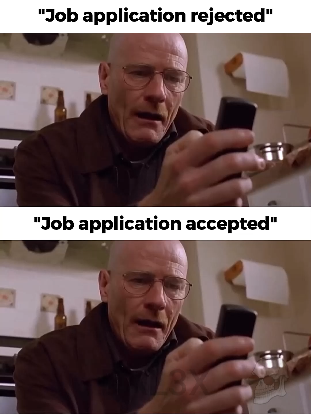 Job application rejected vs accepted #relatable #DAL3XBONES #memes #fyp #fy #explore
