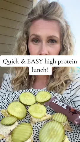 This is going to be lunch on REPEAT!! High protein quick mom lunch.  #highprotein #momlunch #sahm #quicklunch #pickles #tuna @BUILT.BAR #builtbar 