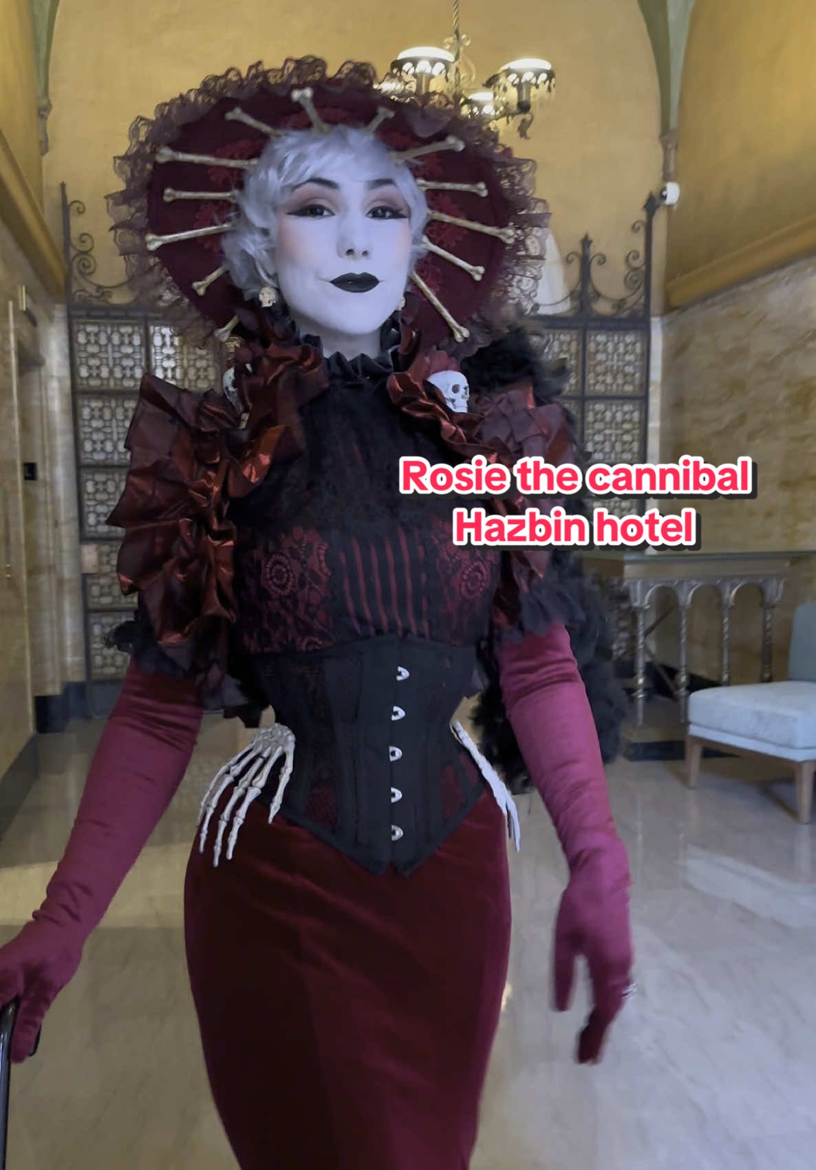 Will you be dining with her or will you be her dinner? 🍽️ Rosie the cannibal is probably my fav cosplay atm. She just makes me feel a certain way 😩🤌#hazbinhotel #rosiehazbinhotel 