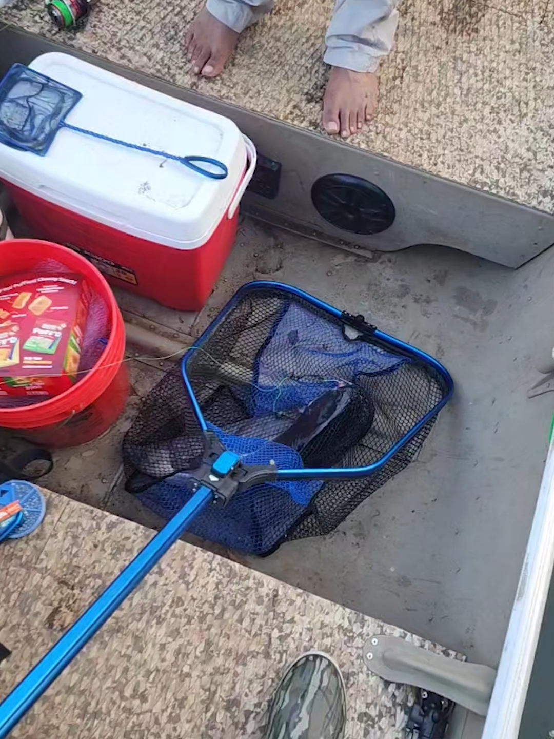 Buddy catches a rod and catfish!  . . . #fishinglife #onceinalifetime #doubleup #fishing