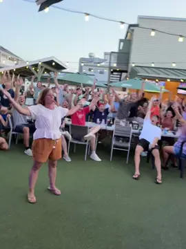 EPIC moment at Quizzo with Angelo when this Legend Shirley was the First Ever Hula Dog Champion! 🌭😂🐐 “SHIRLEY! SHIRLEY! SHIRLEY!”  ⛱️ This Not your average Trivia night happens every Monday night at @Paddys Green in Sea Isle City, NJ! @Kylie Kelce @New Heights 