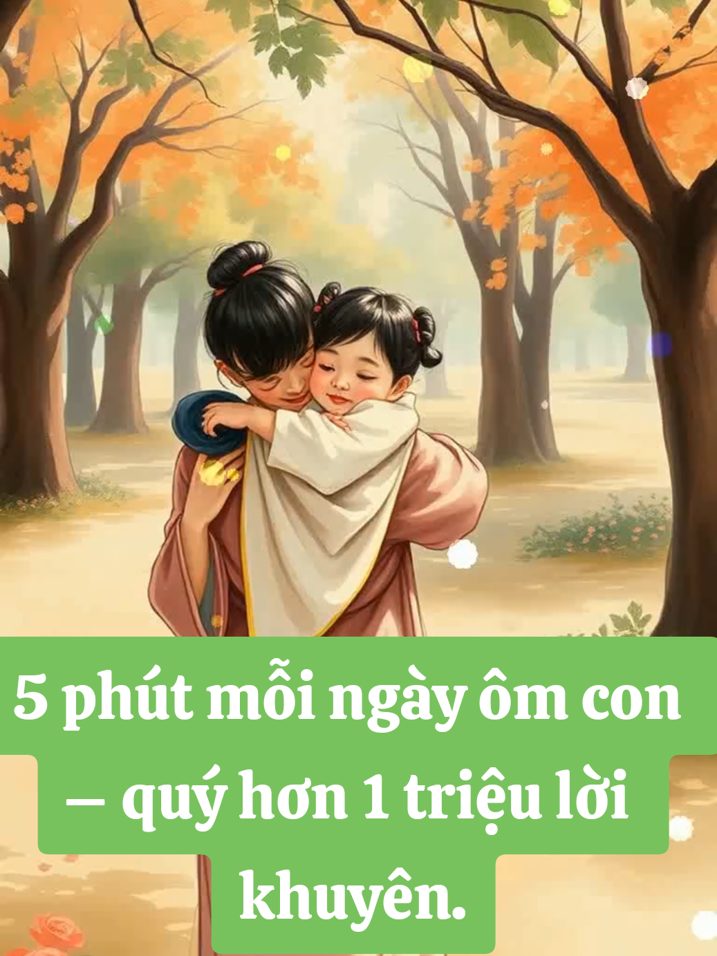5 phút mỗi ngày ôm con – quý hơn 1 triệu lời khuyên. Nhiều cha mẹ luôn tìm kiếm cách nuôi dạy con tốt: đọc sách, xem video, nghe chuyên gia… nhưng đôi khi quên mất một điều đơn giản: ôm con. Một cái ôm mang lại cho con cảm giác an toàn, được yêu thương và chấp nhận. Đó là ngôn ngữ mà mọi đứa trẻ đều hiểu – ngay cả khi bạn không nói gì. Khoa học đã chứng minh:   Những đứa trẻ được cha mẹ ôm mỗi ngày sẽ: - Ít căng thẳng hơn. - Tự tin hơn trong giao tiếp. - Gắn bó và tin tưởng cha mẹ nhiều hơn. Chỉ cần 5 phút mỗi ngày, hãy: - Ôm con khi con thức dậy hoặc trước khi đi ngủ. - Vỗ về khi con buồn, thay vì chỉ khuyên nhủ. - Dành một khoảng lặng chỉ để ôm, không cần nói gì. Cái ôm không chỉ làm con hạnh phúc – mà còn làm bạn #giadinh #cuocsong  #fyp #fy #xuhuong #xuhuongtiktok #viral #viralvideo 