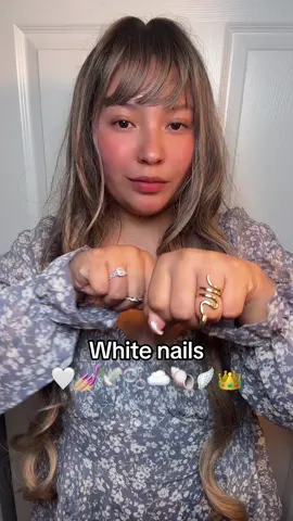 Inspo Nails ✨🤍☁️#fyp #nails #insponails #whitenails #uñas #nails #nail #uñas #uñasacrilicas #white #whitenails #girl #mishrofer #girly #girlythings #viraal #inspo #insponails 