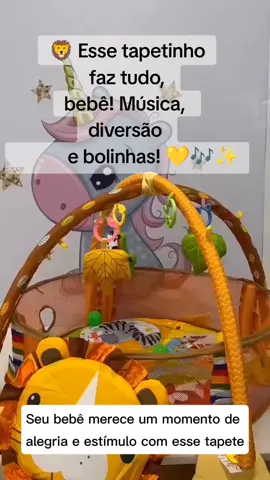 Seu bebê merece um momento de alegria e estímulo com esse tapete musical com piscina de bolinhas em formato de leãozinho! Além de super fofo, ele ajuda no desenvolvimento dos sentidos, coordenação e ainda é perfeito pra aquele momento de brincadeira e fofura 🥹🧸 💡 Ideal para bebês que estão começando a se movimentar e explorar o mundo! Presente perfeito pra chá de bebê, mesversário ou pra quem quer deixar o cantinho do bebê ainda mais lindo! 🛒 Comenta 