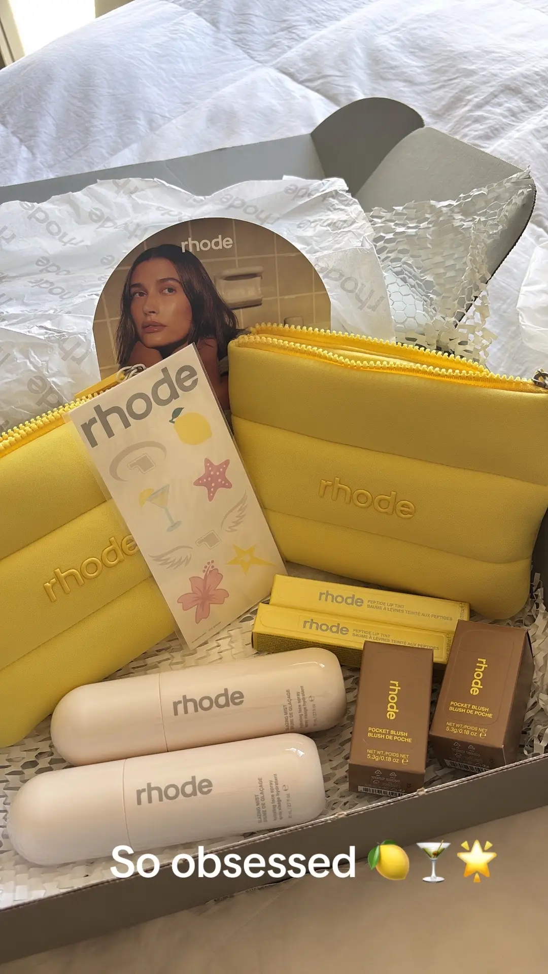 STAY TUNED FOR A REVIEW BESTIESSS✨✨ #contentcreator #content #lemontinisummer #rhodeskin #rhode @Hailey Bieber 