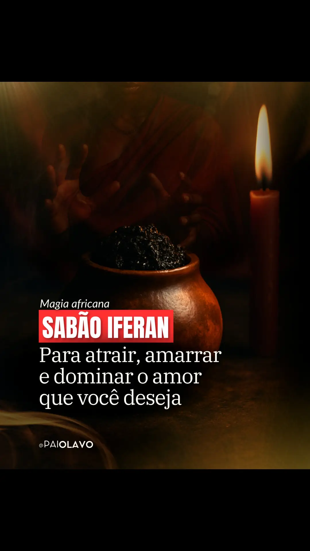 Quer fazer aquela pessoa sentir saudade do que nem viveu? Com essa magia vai te querer como quem sente sede no deserto. Sabão Ifẹ́ran não é simpatia de revista. Tome banho com essa magia. Chame pelo nome. E depois assista: Ele vai te sonhar sem nem dormir. Te desejar sem te ver. Te procurar sem nem saber por quê. Aqui ninguém fantasia o amor e fica só esperando. Resolvemos no feitiço. Axé também é guerra. E na guerra do amor... Você não vai perder! #exu #ifa #candomble #umbanda #pombagira #atracao #amarracao #magia