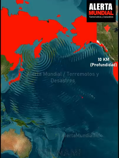🌊 ¡ALERTA DE TSUNAMI! 🌊 🔴 Magnitud 8.7 sacude el Pacífico 🔴 📍 Un enorme terremoto se registró frente a la costa este de Rusia, a solo 126 km de Petropavlovsk-Kamchatsky. 📏 Profundidad: 10 km 📢 Se han activado alertas de tsunami para Alaska, Hawai, Japón y Rusia y resto del pacifico.  ⚠ Es el sismo más fuerte desde 2011, cuando un M9.0 golpeó Japón.  #Tsunami #Sismo #Rusia #Kamchatka #Japón #Alaska #Hawai #Terremoto #ÚltimaHora #AlertaTsunami