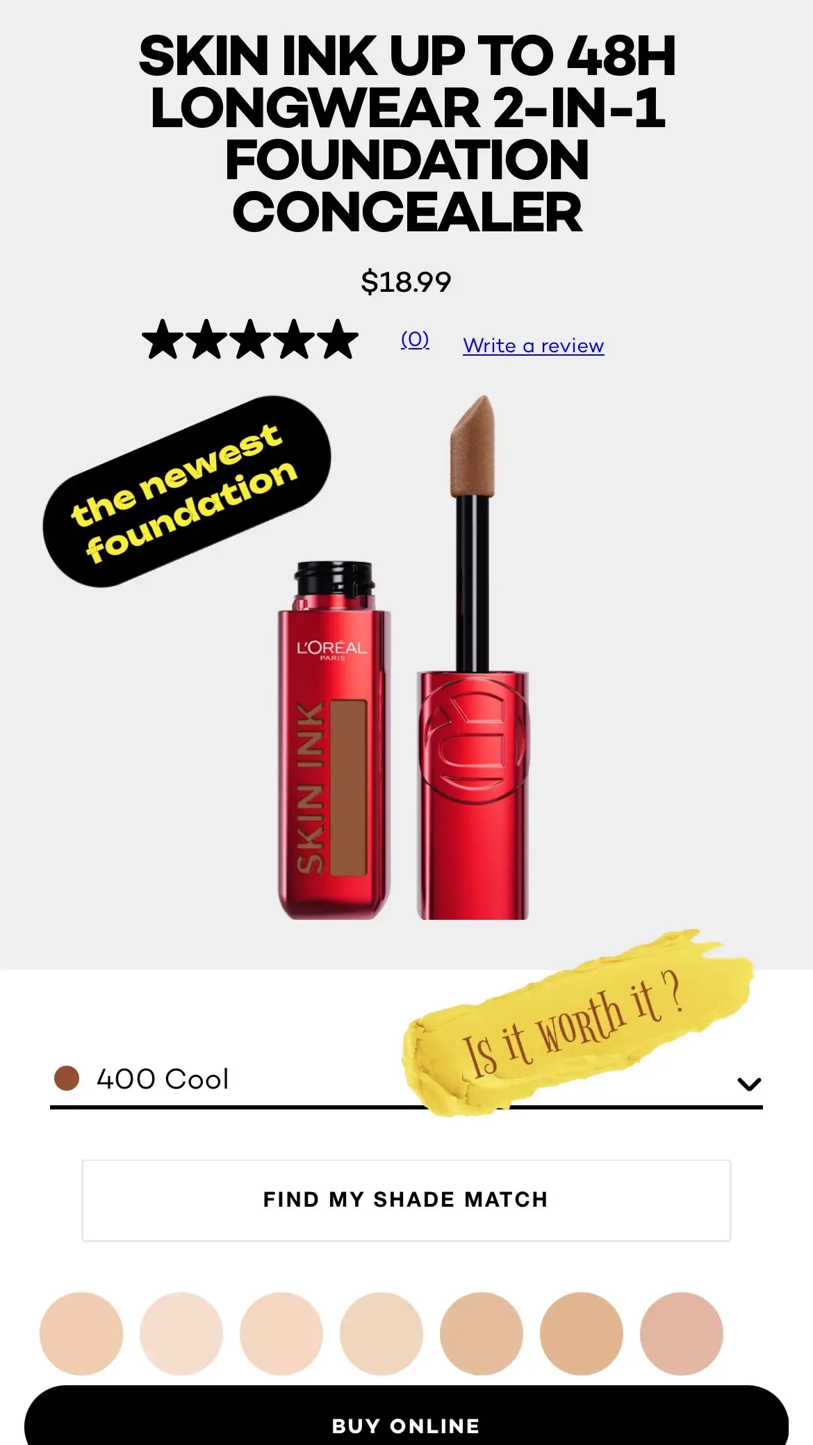 I absolutely love this foundation! The packaging is super lux. It can be a bit messy if you’re using it as a foundation. It’s $19 on their website, but I believe in stores such as @Ulta Beauty and other retailers it may be a little more affordable. This is the best color match I’ve ever had when it comes to a full coverage foundation. It’s EXTREMELY lightweight! It isn’t cakey or heavy and it works well with so many of my other products. It doesn’t layer well upon itself once it’s dry, but you can blend out your concealer on top of it just fine. I do wish it came with a pump instead of a doe foot applicator especially if you’re using it as a foundation it could be a bit tedious to keep dipping inside of the container and reapply but other than that, this is a beautiful foundation that’s perfect for the summer and honestly any other time of the year as well. I can’t wait to wear  this foundation again 🤎 SHADE 400 @@L’Oréal Paris@@loréal paris usa##lorealparis##makeupreview##foundation##makeupgrwm##drugstoremakeup##drugstoremakeupmusthaves