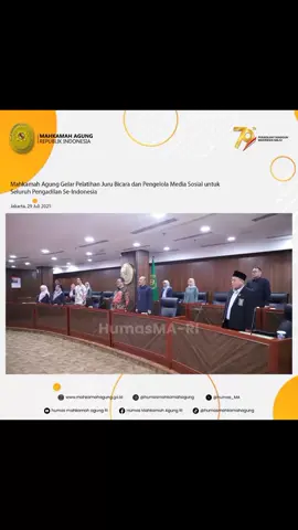 MAHKAMAH AGUNG GELAR PELATIHAN JURU BICARA DAN PENGELOLA MEDIA SOSIAL UNTUK SELURUH PENGADILAN SE-INDONESIA Berita selengkapnya silahkan klik https://www.mahkamahagung.go.id/id/berita/6843/mahkamah-agung-gelar-pelatihan-juru-bicara-dan-pengelola-media-sosial-untuk-seluruh-pengadilan-se-indonesia atau kunjungi website resmi Mahkamah Agung RI di www.mahkamahagung.go.id untuk melihat berita lainnya. #mahkamahagungri #humasmahkamahagung 