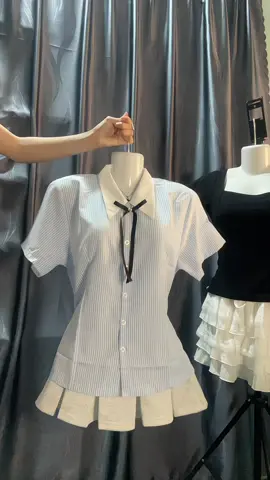 Áo sơ mi thắt eo xinh #aosomikieu #aosominu #outfit #viral #fyp 