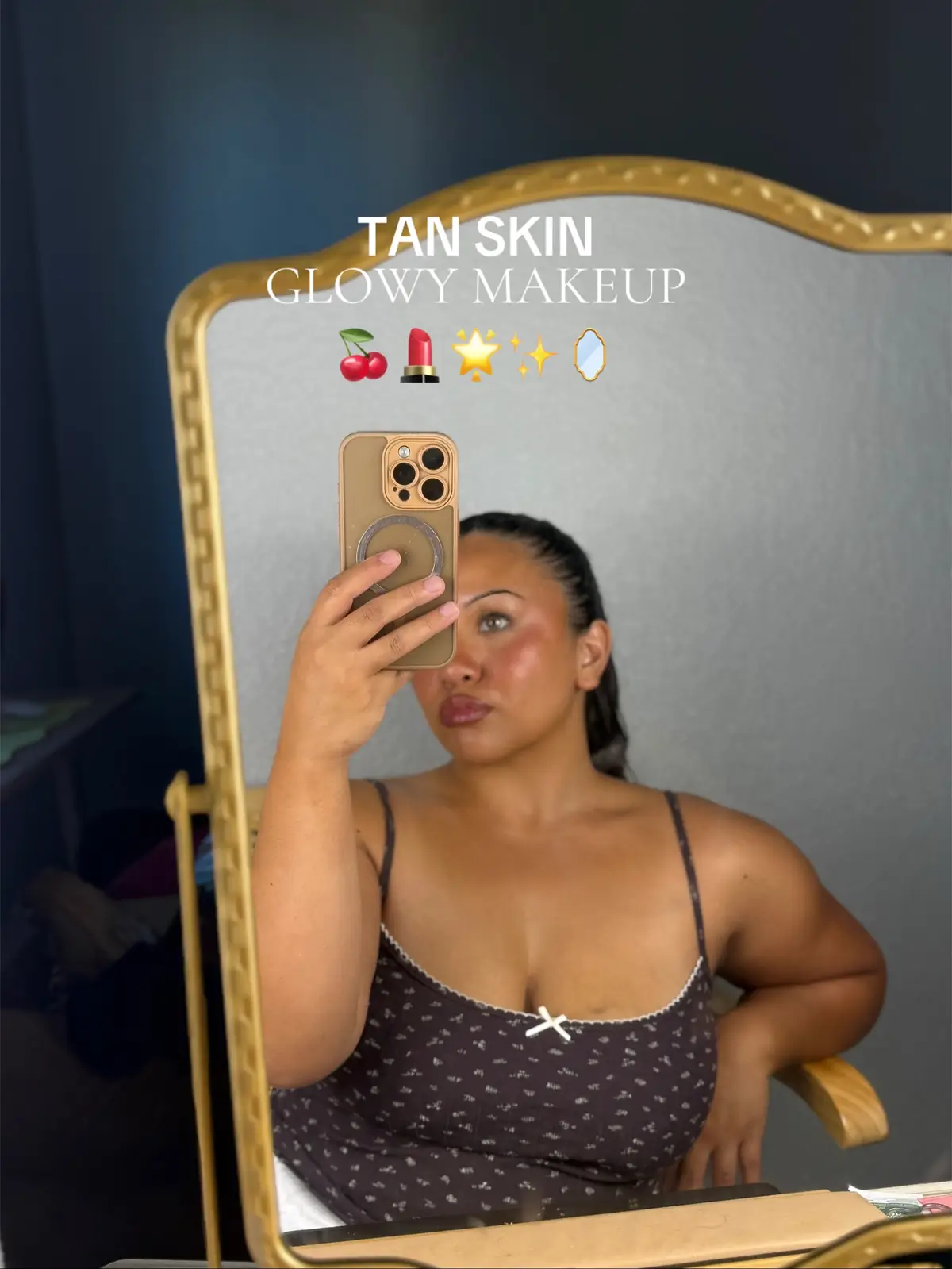 toasty tan olive skin with glowy makeup all summer long #fentysuperbrandday #makeup #motd #beauty 