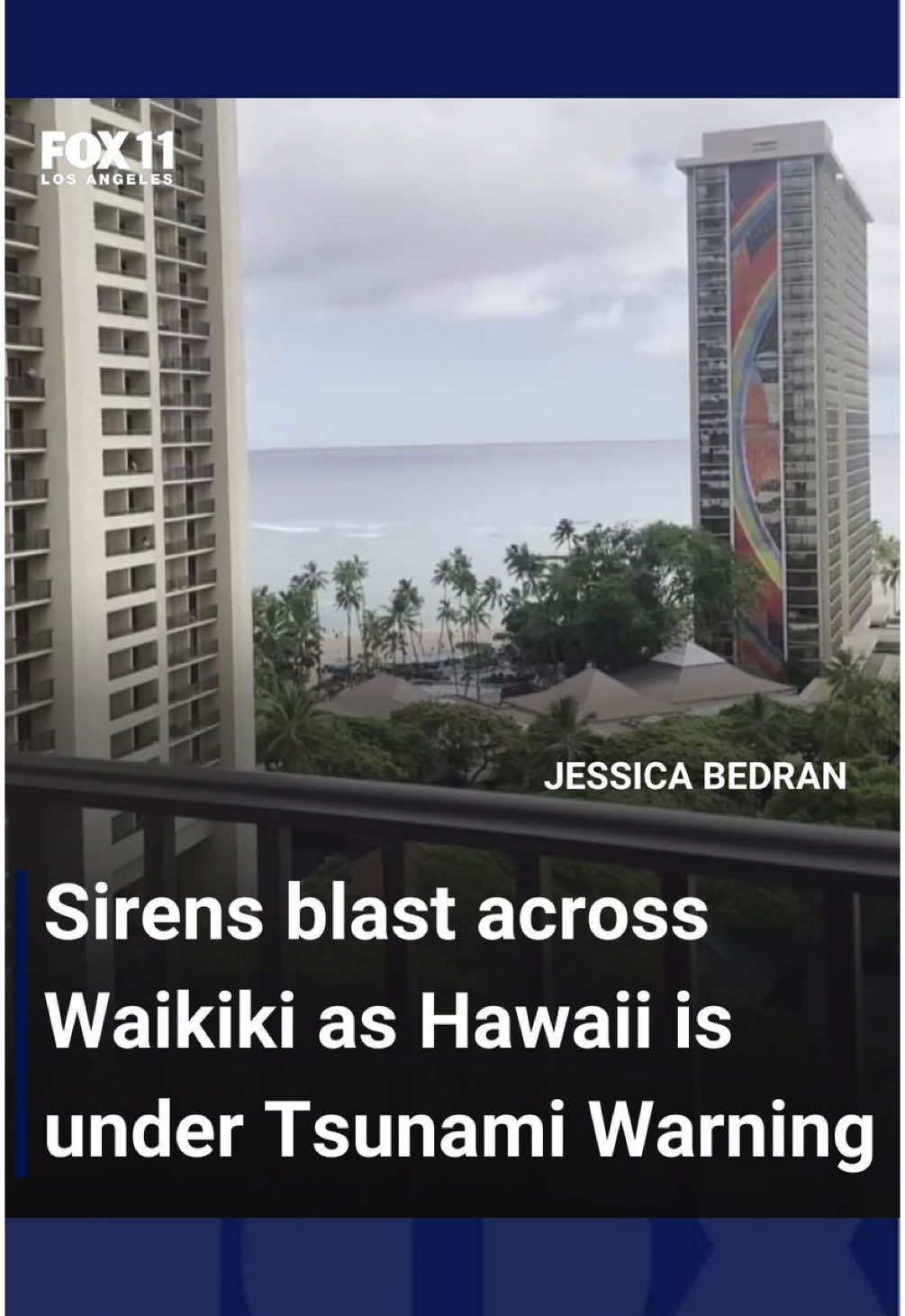 Sirens blaring across Waikiki as #Hawaii is under a #tsunami warning. Hotel guests at Hilton Hawaiian Village is being asked to not go below the fourth floor. Back home, #California is under a tsunami watch.
