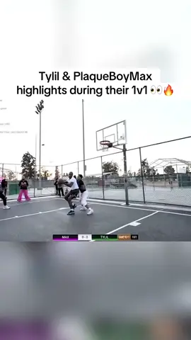 Tylil & PlaqueBoyMax highlights during their 1v1 👀🔥 #tylilshow #plaqueboymax #fyp #basketball 