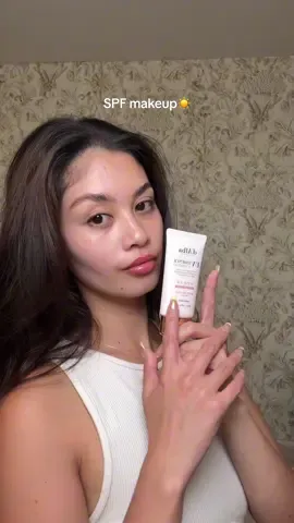 my new summer essential on no makeup days☀️ @DALBA tone up sunscreen #spfmakeup #skincare #summermakeup  #dalba #dalbatoneup #colorcorrectingspf #truffleglow #amazonfinds 